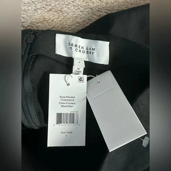 Derek Lam 10 Crosby Black Flat Front Straight Leg Pants Sz US 2 New - Picture 9 of 11